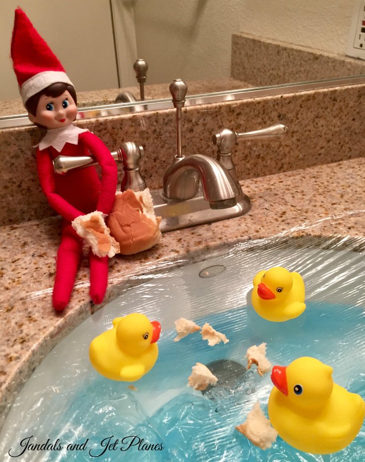 Elf on the shelf, duck feeding, Jandals and Jet Planes
